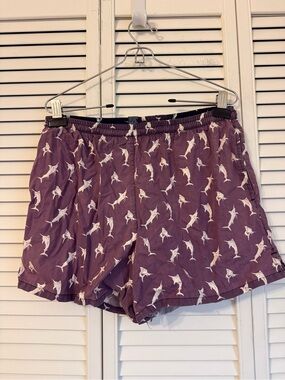 Polo Sport Ralph Lauren Swim Trunks Medium Navy Swordfish Print Resort Beach